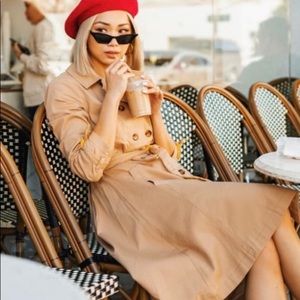 ModCloth imagination 4X Khaki Brown Trench Coat 4X